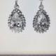 crystal bridal earrings, cubic zirconia earrings, cz earrings, teardrop bridal earrings, crystal earrings, bridesmaid earrings, wedding