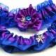 Royal Blue and Purple  Wedding Garter Set with Dragonfly