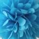 TURQUOISE / 1 tissue paper pom pom / wedding decorations / diy / birthday party decorations / turquoise blue decorations / blue pompoms