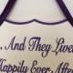 Wooden "And They Lived Happily Ever After" Sign with Ribbon, Customize in Your Wedding Colors, Hand painted-NO VINYL