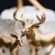 Metallic Gold Deer Cake Topper - Buck and Doe Pair