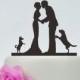 Kiss Bride And Groom Cake Topper,Wedding Cake Topper,Custom Cake Topper,Dog Cake Topper,Wedding Decoration,Funny Cake Topper P132