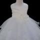 Ivory Flower Girl Tea- Length dress tie sash pageant wedding bridal recital children tulle bridesmaid toddler sizes 12-18m 2 4 6 8 10  