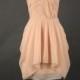 A-line One Shoulder Pearl Pink  Bridesmaid Dress, Short Chiffon Bridesmaid Dress