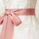 Dusty Rose Bridal Sash - Romantic Luxe Grosgrain Ribbon Sash - Wedding Sashes - Bridal Belt