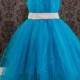 Flower Girl Dress - Turquoise Sparkle Tulle, Frozen - Elsa - Princess Dress, Fairy Dress,