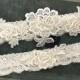 Lace Wedding Garter Set, Bridal Garter Set, Lace Garters, Simple Garter, Toss Garter - Ivory or White - Vintage Style Wedding - "Everley"
