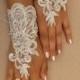 ivory, Wedding Gloves, ivory lace gloves, Fingerless Gloves,lace,  off cuffs, cuff wedding bride, bridal gloves,free ship