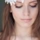 Bridal lace headband with pearls, wedding ivory headband, boho chic bride, bridal headpiece