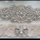 Wedding Garter Set, Pearl and Rhinestone Garter Set, Ivory Lace Garter Set - Style L250
