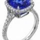 18K Diamond/Sapphire halo engagement ring