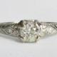 Antique - Vintage 18k White Gold Old European Cut VS1 Diamond Engagement Ring - Beautiful! GIA Appraisal 1960 USD!