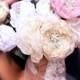 Vintage Wedding - Silk Fabric  Bouquet -  Bridal Bouquet - Wedding  Bouquet --Fabric Flower Bouquet, Vintage Wedding,