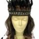 Feather Headdress, Black Wedding Headdress, Festival Feather Headband, Black Feather Headpiece, Feather Crown, Costume