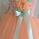 Peach and mint flower girl tutu dress