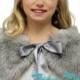 Valentine Sale Faux fur shawl, bridal shawl, Grey Chinchilla Faux Fox Fur Shawl, faux fur shrug, faux fur wrap, faux fur stole - child size