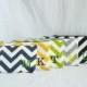 Set of 6 - Bridesmaid clutches - Personalized Chevron Pouch with initials - Embroidered Makeup bag - Large