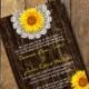 Printable Wedding Invitation BARNWOOD SUNFLOWER Doily Flower Sunflower invitations Country wedding Rustic Bridal Shower Birthday invitations