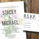 Purple & Green Bohemian Chic Invitation suite Watercolor Wedding Invitation Suite Watercolor invitations Printable wedding Boho Invitation