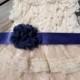 Navy Blue Flower Girl Lace Dress /Rustic Flower Girl Cream Dress/Wheat Cream Flower Girl-Navy Blue Wedding