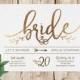 Emilia - Bridal Printable Bridal Shower Invitation, Shower Invite, Wedding Shower Invitation, Calligraphy, Gold