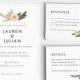 Printable Wedding Invitation Set - Romantic Floral Wedding Invitation Download - Ready to Print PDF- Letter or A4 Size (Item code: P004)
