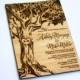 SALE - 25 Wooden Wedding Invitation - Oak Tree - Real Wood - Laser Engraved - Save the Date
