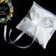 Wedding pillow for rings in white - Satin wedding pillow - Wedding ceremony - White wedding - Wedding Gift idea - Satin ring cushion