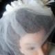 white fascinator bridal      with veil