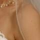 Past elbow length Wedding veil Crystal Swarovski  Rhinestones edging 36" long.