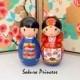 Korean Bride and Groom Wedding Dolls - Cake Toppers - Table Decor - Keepsake - Collectible - 3.75" tall