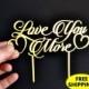 Love You More cake toppers for wedding Gold Wedding Cake Topper FREE SHIPPING