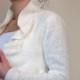 Hand Knit Shrug Bolero Bridal Shrug Silvery Cream İvory Elegant Chic Frill / with ruffles Made to Order