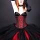 Gothic Red Black Bridal skirt, floor length tulle tutu skirt any size MTCoffinz