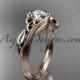 14kt rose gold diamond celtic trinity knot wedding ring, engagement ring CT7324