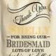 Personalised vintage wedding day thank you gift bag for bridesmaids , page boy, groomsmen , flower girls wedding favor