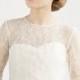Bridal Lace Top ,Long Sleeve Bridal Lace Cover Up, Chantilly Lace Ivory Bridal Separate , WeddingTopper- ELLA