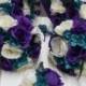 Wedding Silk Flower Bridal Bouquets Package Peacock Feathers Ivory Purple Teal Bouquet Bridesmaid Boutonnieres Corsages FREE SHIPPING