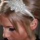 ON SALE Rhinestone Bridal Feather Headband, Wedding hair piece, bridal headpiece, accessories, crystal