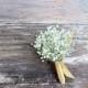 Simple Dried Baby's Breath Boutonniere - Dried Wedding Boutonniere - Baby's Breath