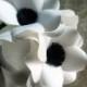 Black and White Anemone Paper Flower Bouquet