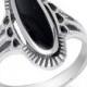 Oval Black Onyx Unique Engrave Ring Black Onyx Gemstone Ring Solid 925 Sterling Silver Split Shank Rope edge Fashion Engagement Wedding Ring