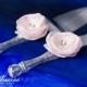 Wedding cake server and knife / silver cake knife and server / LACE cake accessories