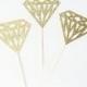 Gold Glitter Diamond Cupcake Toppers. Bachelorette Party. Engagement Party Decor. Baking Tools. Party Supplies. Party Decor. Paper.