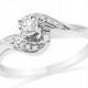 Diamond Promise Ring in Sterling Silver or White Gold Ring, Womens Diamond Ring