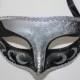 Black-Silver Venetian male Mask Masquerade for wedding, dancing, parties, home decor F-02BS  SKU: 6F32A