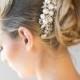 Wedding Pearl Hair Comb,  Crystal and Pearl Headpiece, Bridal Pearl Comb