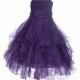 Elegant Stunning Purple Organza flower girl dress pageant wedding princess bridal bridesmaid toddler size 12-18m 2 4 6 6x 8 9 10 12 14 #151