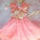 Flower Girl Dress- Embellished Pink Chiffon Lace Dress, Girls dress,Pink Dress,baby dress, Birthday dress, wedding flower girls,bridesmaid