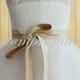 White/Ivory Lace Flower Girl Dress, Removable belt custom color Flower Girl Dress, Birthday Party Dress, custom for buyer T2201